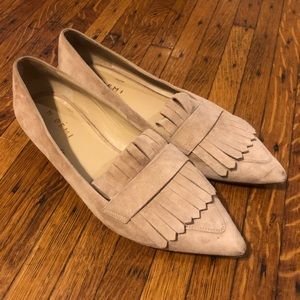 M. Gemi tassel pointed toe suede beige loafer 10